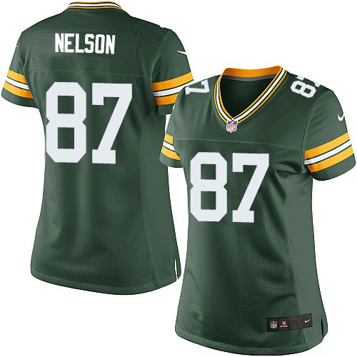 Women's Elite Jordy Nelson Nike Jersey Green Home - #87 NFL Green Bay Packers
